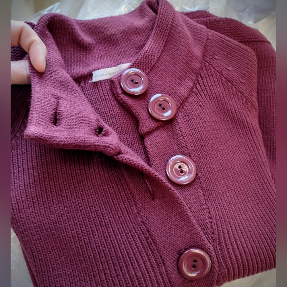 Perfect Condition Classiques Entier Button Front Sweater w/ Bell Sleeves, Medium - Picture 12 of 12
